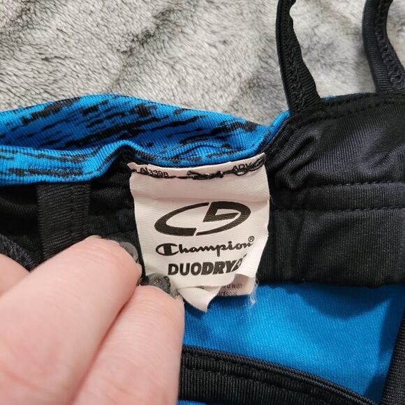 Champion Duo Dry Blue Marled Workout Athletic Running Gym Workout Tank Top - Picture 4 of 6